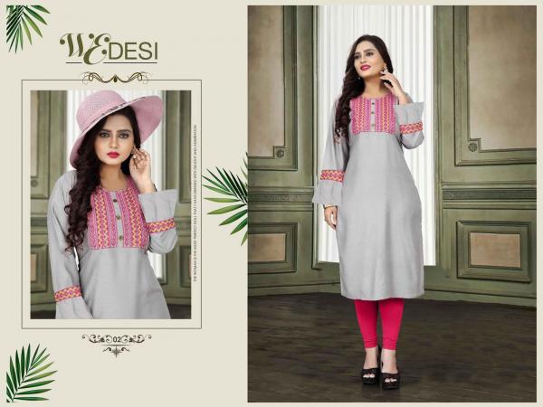 Aagya We Desi 4 Rayon Embroidery Fancy Kurti